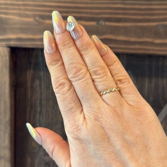 Elegant 14K Gold Plated Twisted Zirconia Ring - Picture 9 of 11